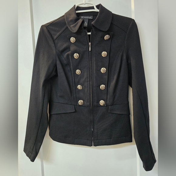 INC International Concepts Jackets & Blazers - INC International Concepts Black Military-style Jacket